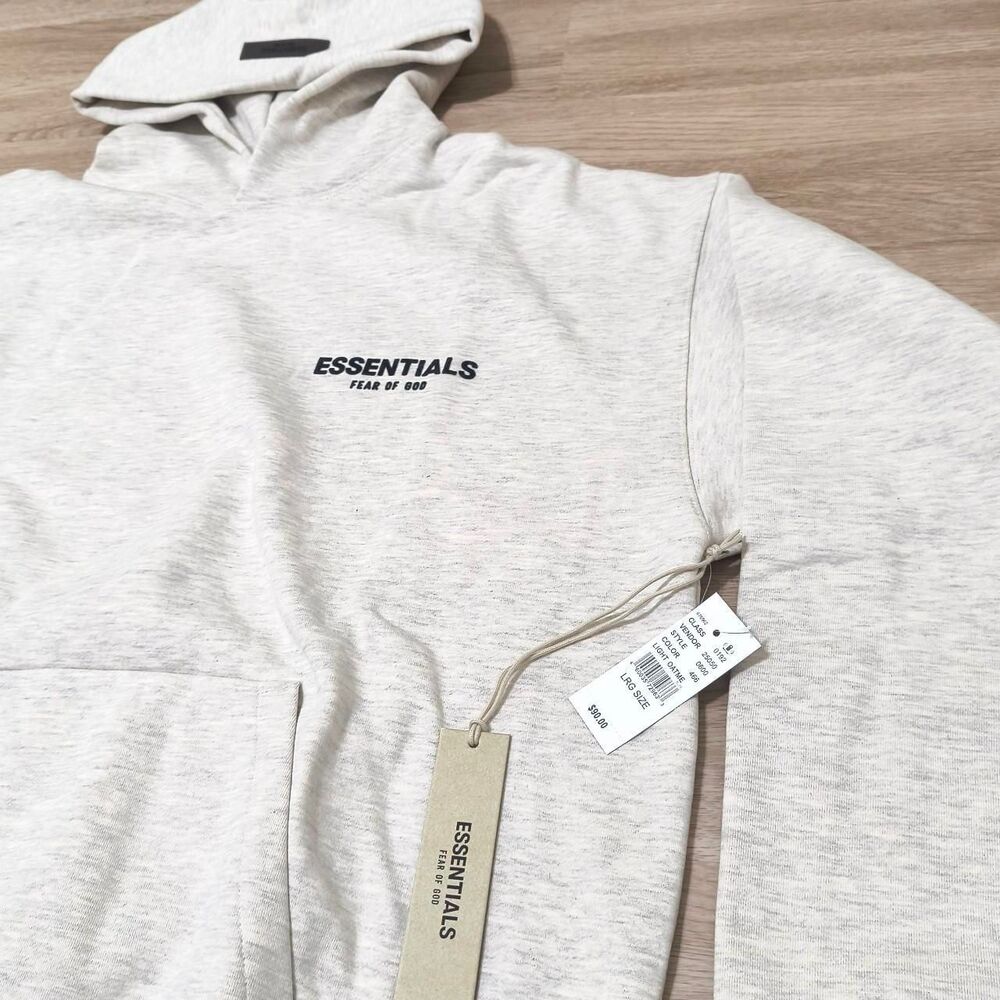 Fear of God ESSENTIALS Hoodie – Light Oatmeal | Size L | New with Tags - Picture 4 of 8